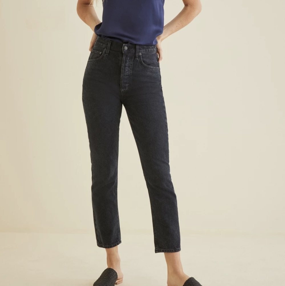 AGOLDE Riley High Rise Straight Cropped Jeans